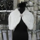 Bridal Faux Fur Shrug : Ivory Shawl Stole ;Wedding Wrap#sh9