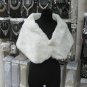BRIDAL WEDDING OFF WHITE BOLERO FAUX FUR SHRUG ; WEDDING WRAP SHAWL SCARF#sh13
