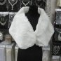 BRIDAL WEDDING OFF WHITE BOLERO FAUX FUR SHRUG ; WEDDING WRAP SHAWL SCARF#sh13