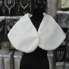 BRIDAL WEDDING OFF WHITE BOLERO FAUX FUR SHRUG ; WEDDING WRAP SHAWL SCARF#sh14