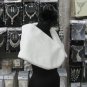 BRIDAL WEDDING OFF WHITE BOLERO FAUX FUR SHRUG ; WEDDING WRAP SHAWL SCARF#sh14