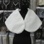 BRIDAL WEDDING OFF WHITE BOLERO FAUX FUR SHRUG ; WEDDING WRAP SHAWL SCARF#sh14