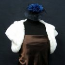 BRIDAL WEDDING OFF WHITE BOLERO FAUX FUR SHRUG ; WEDDING WRAP SHAWL SCARF#sh15