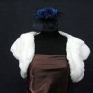 BRIDAL WEDDING OFF WHITE BOLERO ; FAUX FUR SHRUG ; WEDDING WRAP SHAWL SCARF#sh18