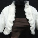 BRIDAL WEDDING OFF WHITE BOLERO ; FAUX FUR SHRUG ; WEDDING WRAP SHAWL SCARF#sh19