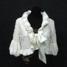 BRIDAL WEDDING OFF WHITE BOLERO ; FAUX FUR SHRUG ; WEDDING WRAP SHAWL SCARF#sh20