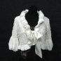 BRIDAL WEDDING OFF WHITE BOLERO ; FAUX FUR SHRUG ; WEDDING WRAP SHAWL SCARF#sh20
