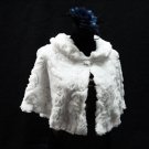 BRIDAL WEDDING OFF WHITE BOLERO ; FAUX FUR SHRUG ; WEDDING WRAP SHAWL SCARF#sh21