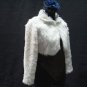 BRIDAL WEDDING OFF WHITE BOLERO ; FAUX FUR SHRUG ; WEDDING WRAP SHAWL SCARF#sh22