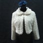 Off White Wedding Bridal Long Sleeve Faux Fur Shawl ;Wedding Bolero Jacket Wrap#sh23