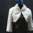 Off White Wedding Bridal Long Sleeve Faux Fur Shawl ;Wedding Bolero Jacket Wrap#sh24