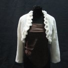 Off White Wedding Bridal Long Sleeve Faux Fur Shawl ;Wedding Bolero Jacket Wrap#sh25