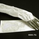 Ivory Bridal Gloves ;Satin finger-less French Lace Pearl Bride Gloves #75i