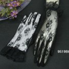 Black Bridal Gloves ;French Lace Wrist  Bride Gloves #75i