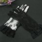 Black Bridal Gloves ;French Lace Wrist  Bride Gloves #75i