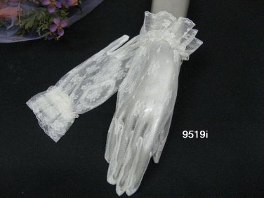 Off white Bridal Gloves ;French Lace Wrist  Bride Gloves #9519i