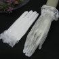 White Bridal Gloves ;French Lace Wrist Bride Gloves #9519w