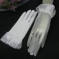 White Bridal Gloves ;Organza Rhinsetone Wrist Bride Gloves #42w