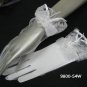 Organza White Cute Bow Bridal Gloves ;Fancy Bride Gloves #53w