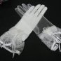 Organza White Cute Bow Bridal Gloves ;Fancy Bride Gloves #53w
