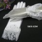 Organza White French Lace Bridal Gloves ;Fancy Bride Gloves #63w