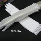 White organza french lace Bridal Gloves ;Fancy elbow Bride Gloves #14w