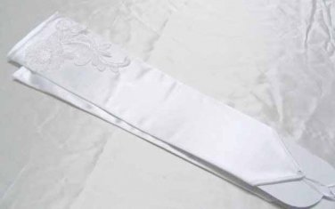 Finger-less Bridal Gloves ;Fancy Elbow Satin Bride Gloves #19W