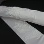 White Bridal Gloves ;Fancy Elbow Satin Floral Bride Gloves #29W