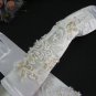 White Bridal Gloves ;Fancy Elbow Satin French lace Bride Gloves #30W