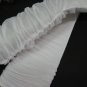 White Bridal Gloves ;Fancy Elbow Organza Pleat Bride Gloves #33w