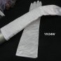 White Bridal Gloves ;Fancy Elbow Vintage Fabric Bride Gloves #34w