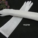 White Bridal Gloves ;Elbow elastic french lace Bride Gloves #37w