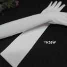 White Bridal Gloves ;Elbow elastic Lycra Bride Gloves #38w