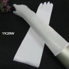 White Bridal Gloves ;Elbow elastic shine organza Bride Gloves #39w