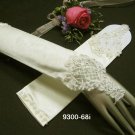 Finger-less Ivory Bridal Gloves ;Elbow satin lace Bride Gloves #68i