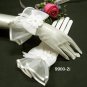 Ivory Pearl Bridal Gloves ;Wrist Organza french lace Cute bow Bride Gloves #2i