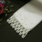 Ivory Pearl Bridal Gloves ;elbow Organza french lace Pearl Bride Gloves #14i