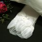 Fringer-less Ivory Bridal Gloves ;Organza Lace Bride Gloves #68i