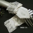 French lace ivory Bridal Gloves ; cute bow finger-less Bride Gloves #17iw