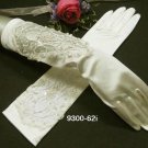 French lace Pearl Bridal Gloves ;satin elbow Bride Gloves #62i