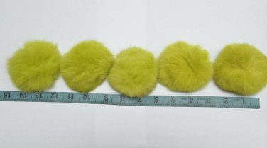 5 piece Handmade Dyed Yellow Color Rabbit fur boa ; fluffy Thick Feather boa #FB11