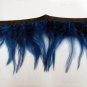 Handmade Turkey feather fringe; fluffy navy marabou Feather boa #Ff42
