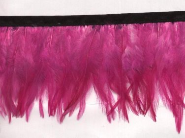Handmade Turkey feather fringe; fluffy dyed fuchsia marabou Feather boa #Ff32
