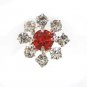 6 PCS BRIDAL HAIRPIN; DELICATE RED DAISY WEDDING HAIR PIN #1125r