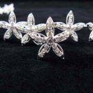 6 PCS BRIDAL HAIRPIN;SILVER SPARKLE FLORAL WEDDING HAIR PIN #2672