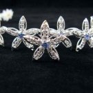 6 PCS BRIDAL HAIRPIN;SILVER SPARKLE FLORAL WEDDING HAIR PIN #2672b