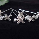 6 PCS BRIDAL HAIRPIN;SILVER SPARKLE CRYSTAL WEDDING HAIR PIN #CN2