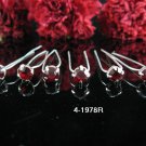 6 PCS BRIDAL HAIRPIN;SILVER RED CRYSTAL WEDDING HAIR PIN #1978r