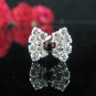 6 PCS CUTE BOW BRIDAL HAIRPIN;SILVER RED CRYSTAL WEDDING HAIR PIN #602r