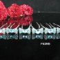 6 PCS CUTE BOW BRIDAL HAIRPIN;SILVER BLUE CRYSTAL WEDDING HAIR PIN #639b